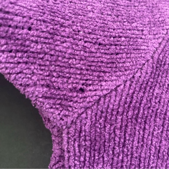 New Legends Knit Sweater Top Short Sleeved Purple Girl’s Silk Vintage - Picture 6 of 6